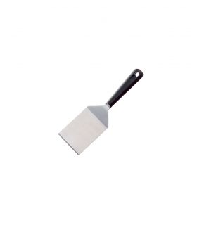 10542-W Metal Spatula, 8 x 3, Rounded Edges, White Handle