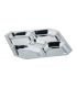 Square dish with 5 sections 26.5 cm stainless steel