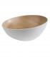 Salad bowl 25 cm on stand white and beech wood