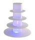 Tower-shaped white display stand 5 flat floors Ø 25,5, 30, 36 et 46 cm
