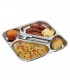 Self-service tray 4 compartments 33.5 x 33.5 cm, stainless steel 18/10