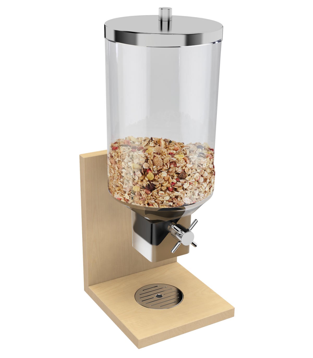 Cereal dispenser 21 x 20 H 55.5 cm maple wood Bridge range : Stellinox