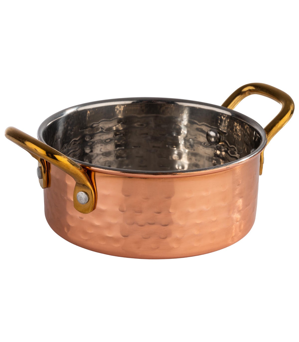 Small pan Mumbai 0.25 L hammered stainless steel copper look