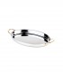 Stainless steel serving dish with gold plated handles 26,5 x 19,5 cm