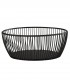 Oval black metal wire basket Svart 20 x 15 H 8 cm