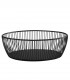Oval black metal wire basket Svart 24 x 19 H 8 cm