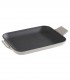 Mini cast iron serving dish rectangular grey