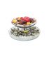 Set of 2 seafood trays on holder stainless steel