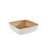 Bowl 16.5 x 16.5 H 5.5 cm two tones melamine white and wood look