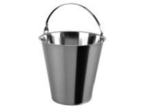 Graduated stainless steel buckets and lids