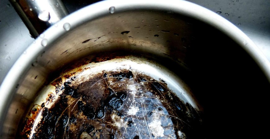 How do you fix a burnt stainless-steel pan?